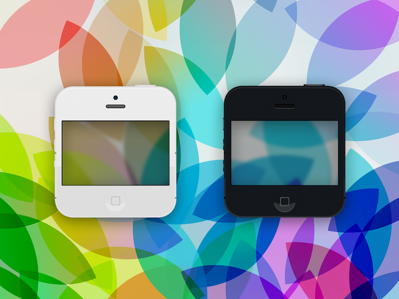 Flat iPhone 5 Themed Icons blur gaussian icon ios ios7 iphone retina surenix translucent