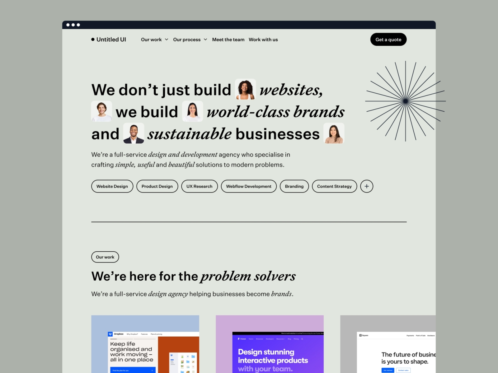 Design agency website — Untitled UI agency clean ui figma minimal minimalism portfolio typography user interface web design webflow website design