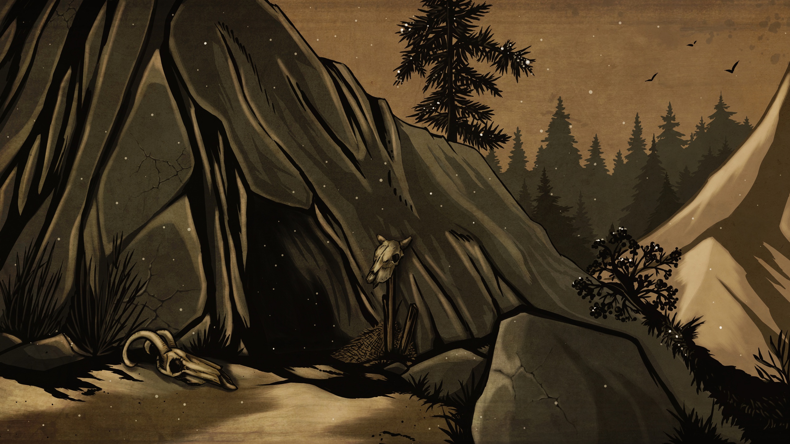 Пещера 2d fantasy illustration графика игра книжная иллюстрация концепт обложка