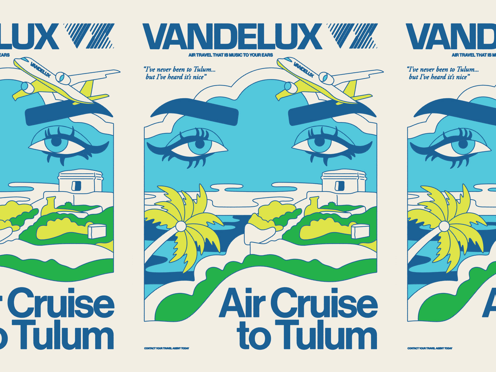 Vandelux Airlines Merch: Unused Concept airline band graphic band logo band merch band poster band shirt dance music gig poster music music graphic music logo music merch music poster palm tree shirt design travel travel poster tropical tropical poster tulum