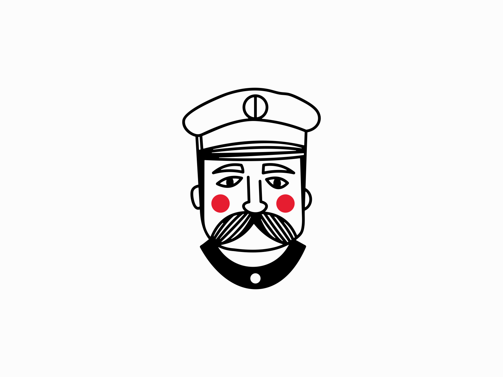 Naval Captain Logo branding captain cartoon design emblem face icon identity illustration lines logo man maritime mark mascot moustache naval portrait symbol vector
