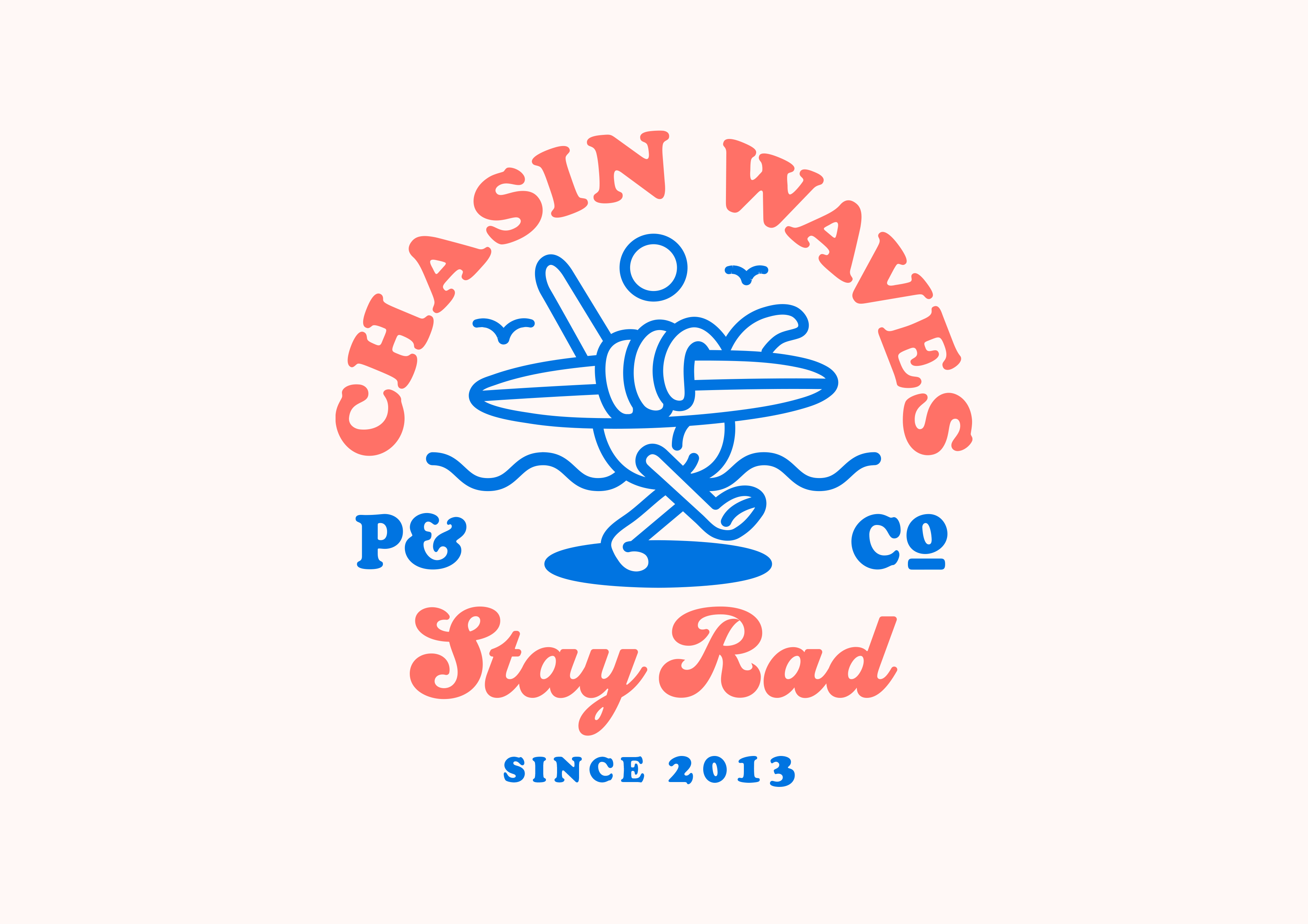 CHASIN WAVES 🌊🤙🏄 art badge branding california clothing brand creative graphic graphic design hip pco print sea shaka socal surf surfing tee type typography usa
