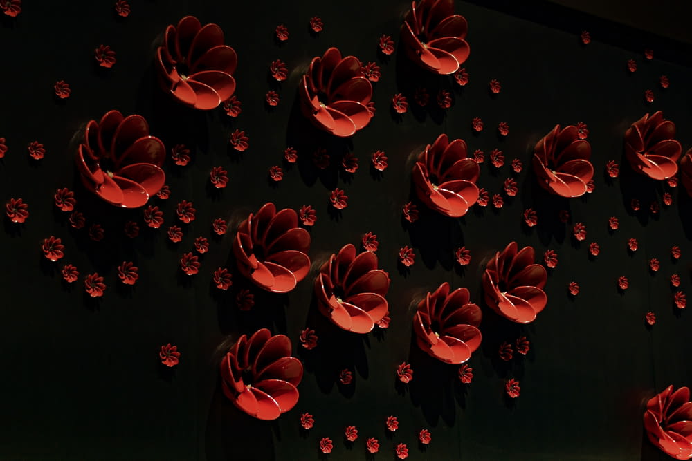 red flowers artwork