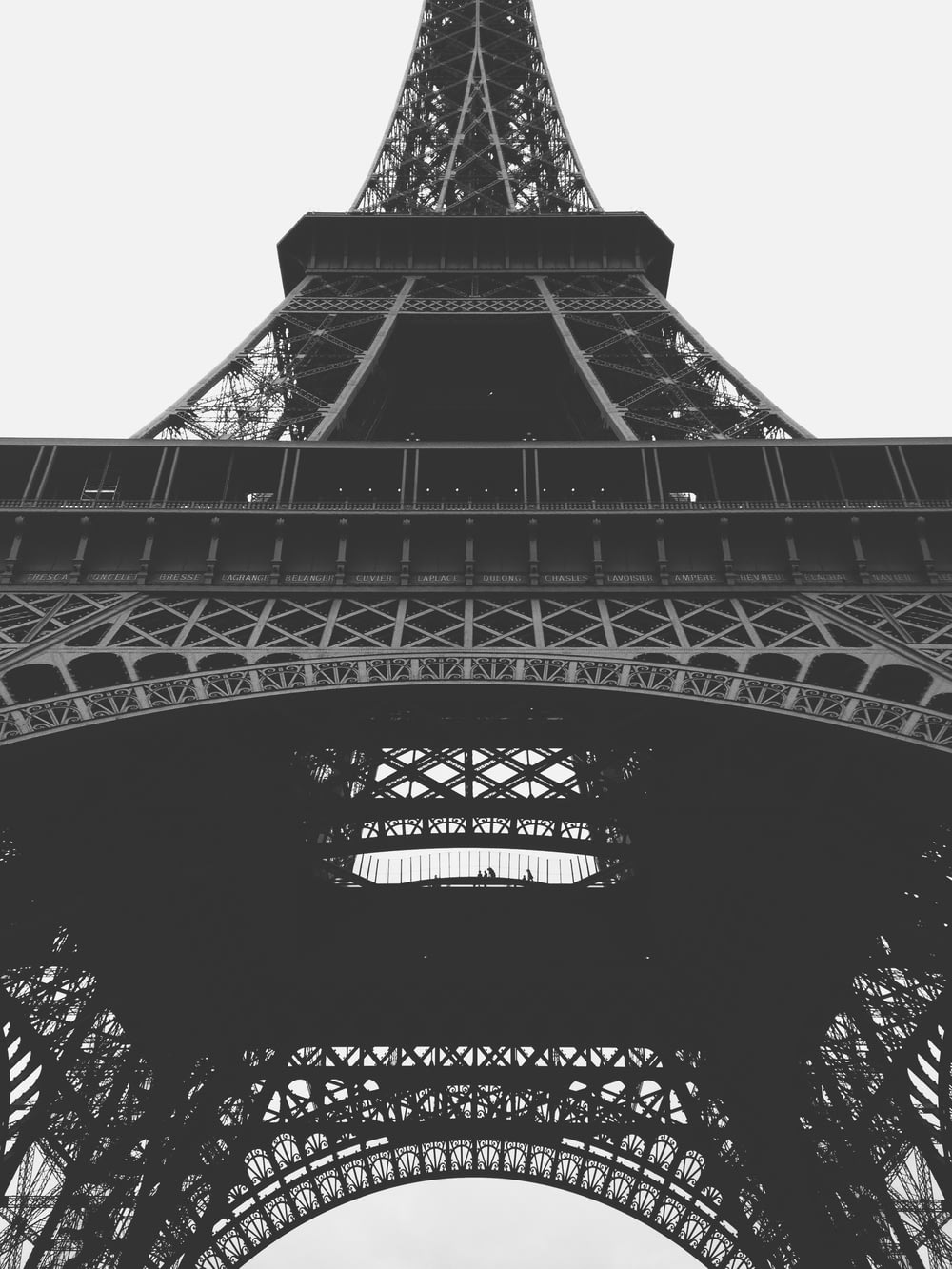 Eiffel Tower of Paris grayscale photo