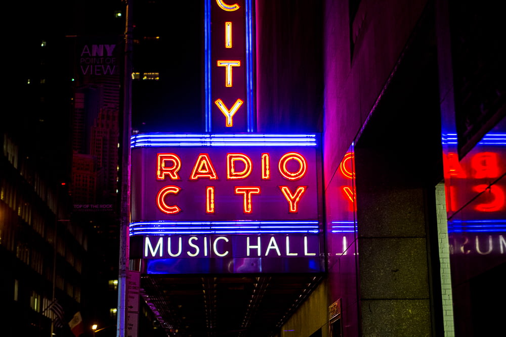 Radio City Music Hall street LED signage