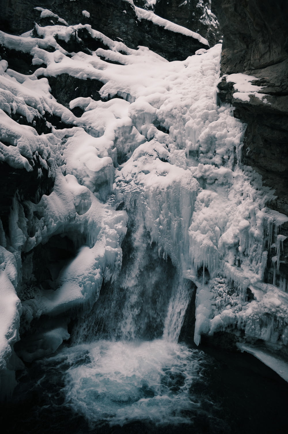 waterfall during winter