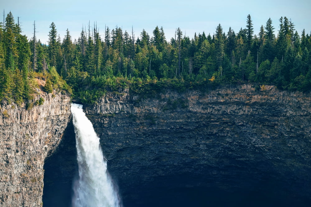 time lapse photo of waterfalls