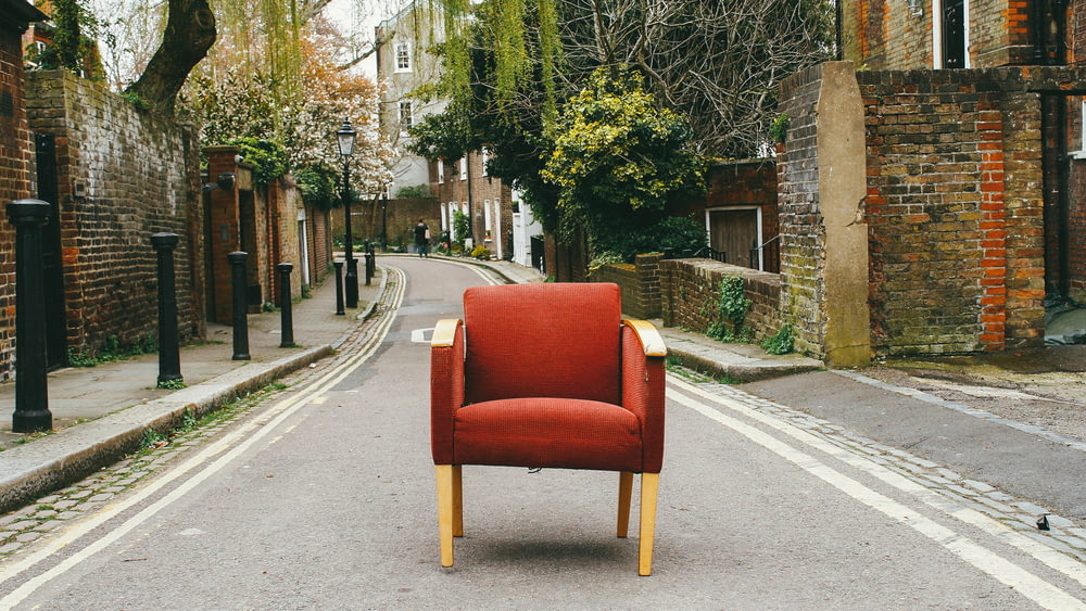 red and beige chair