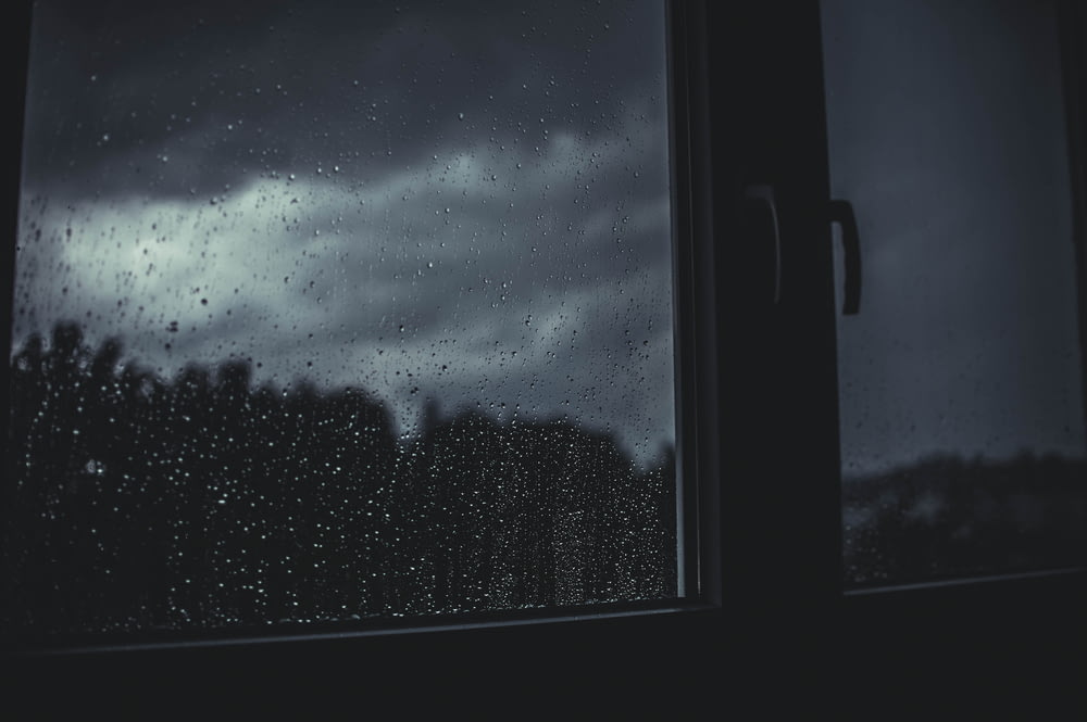 a window that has rain drops on it