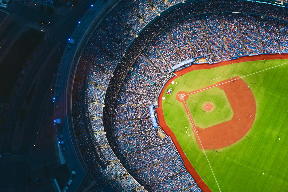 Fotografía aérea del estadio de béisbol
