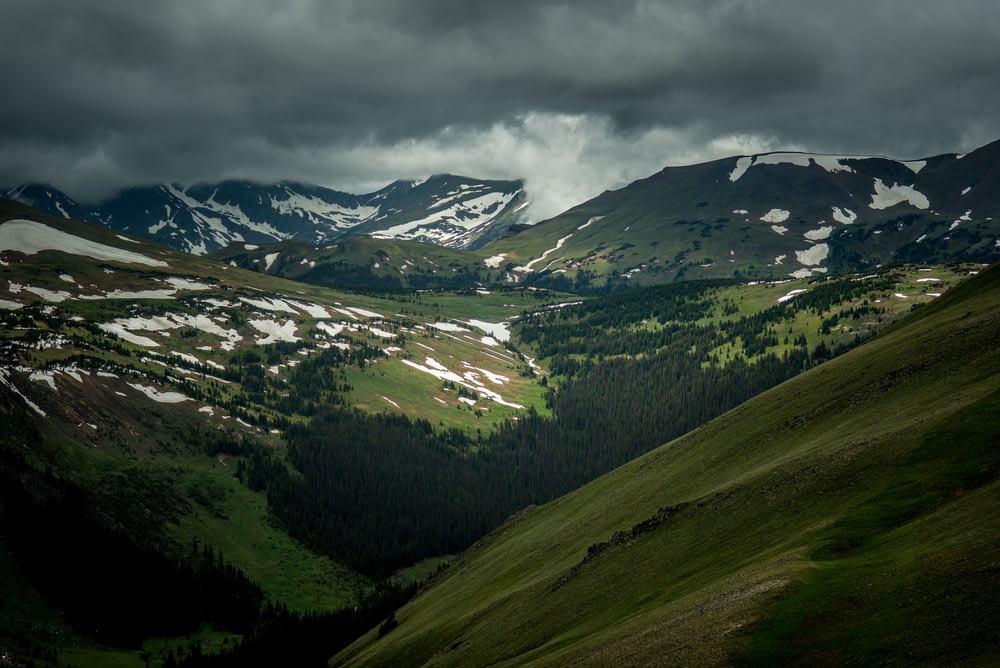 landscape photography of mountain range