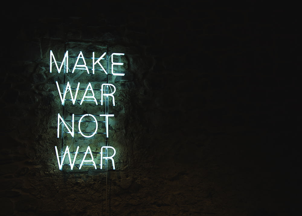 vert faire la guerre pas la guerre LED signalétique