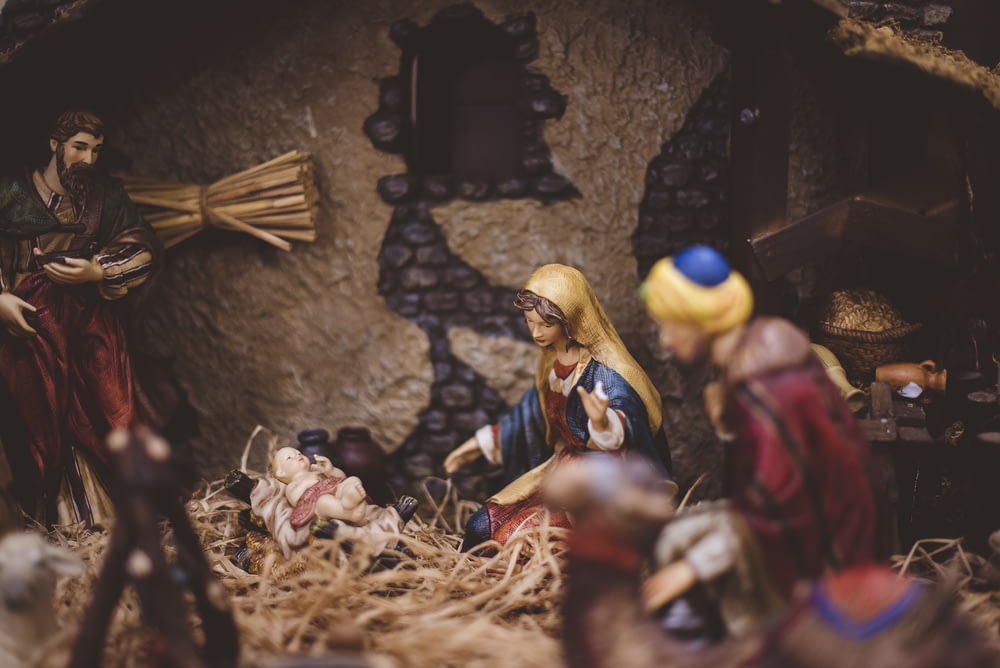 La fotografía de primer plano de la figura de la Natividad