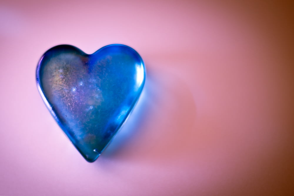 blue glass heart