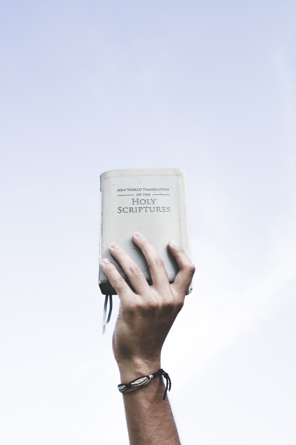 person holding bible