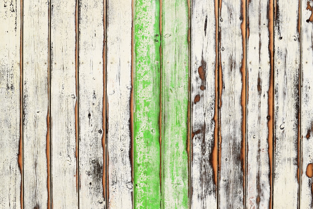white and green wood planks