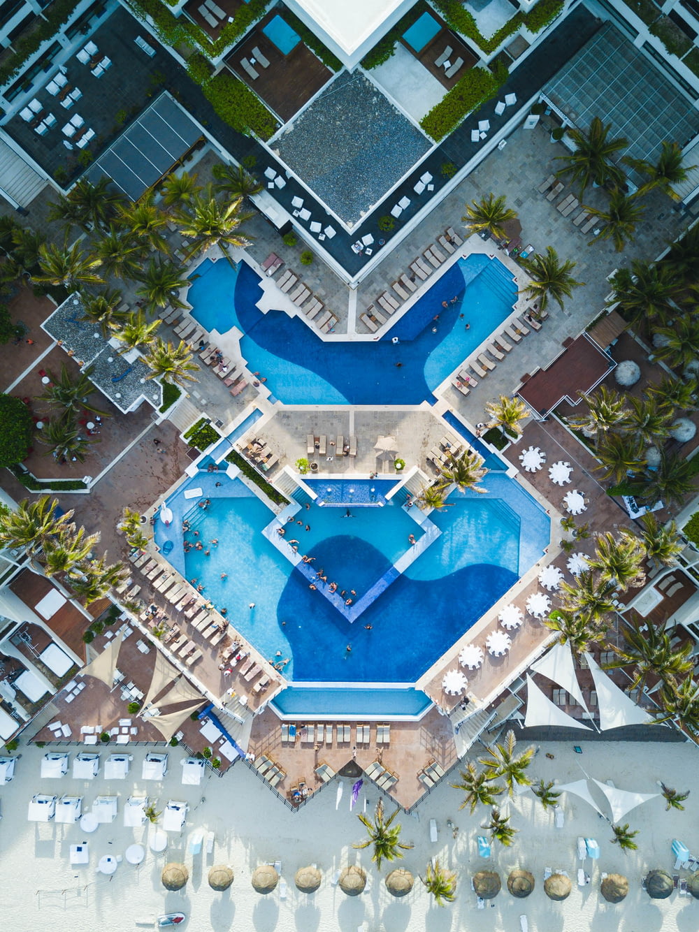 aerial view of swimming pool