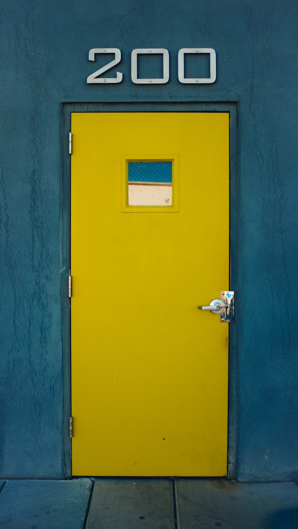yellow wooden door