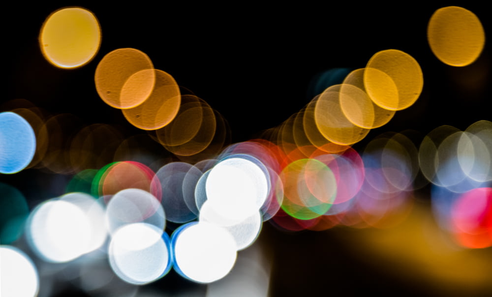 bokeh fotografia de luzes de rua