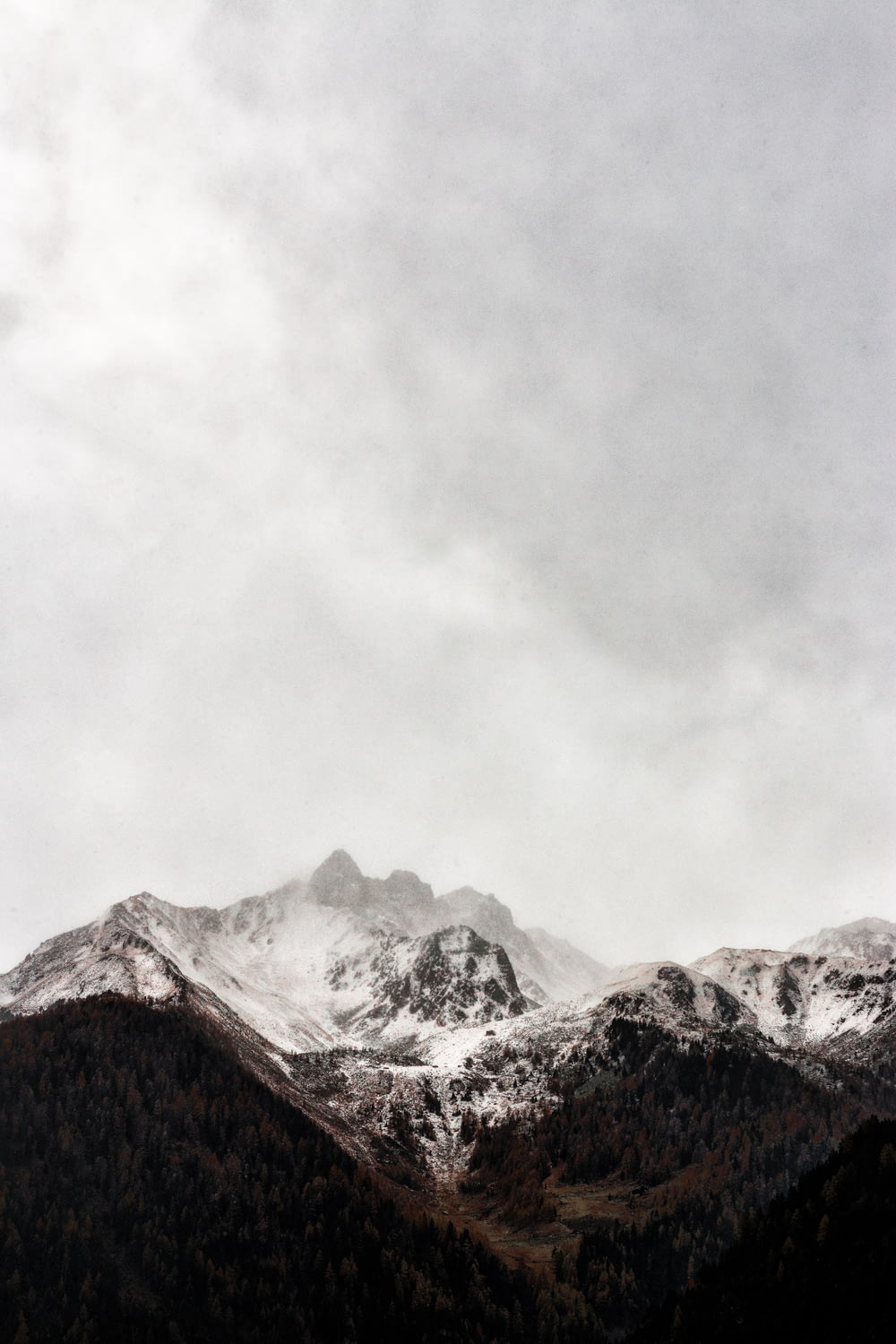 iced cap mountain under gray sky during daytime photography