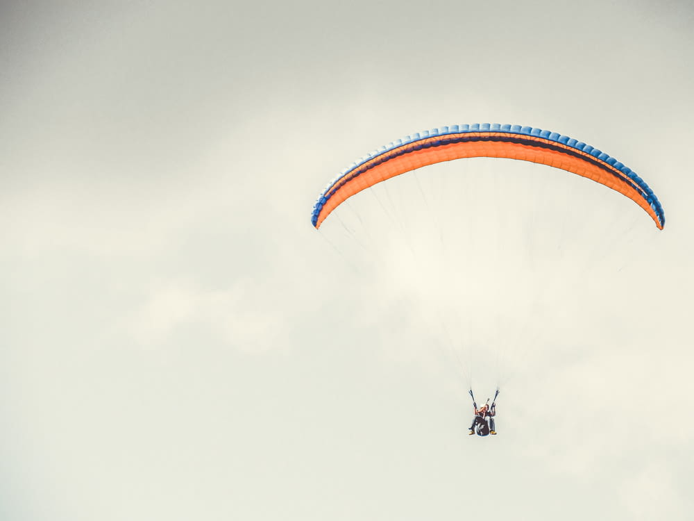 orange and blue parachute