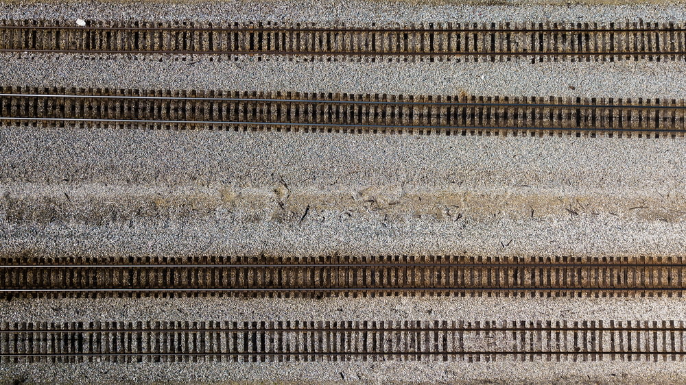 aerial photo of railways