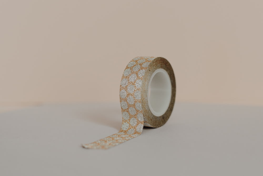 orange and gray floral tape
