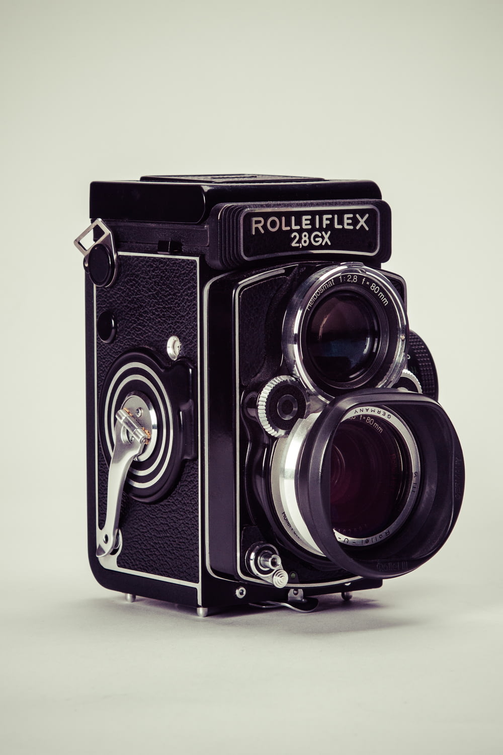 fotocamera vintage Rolleiflex nera