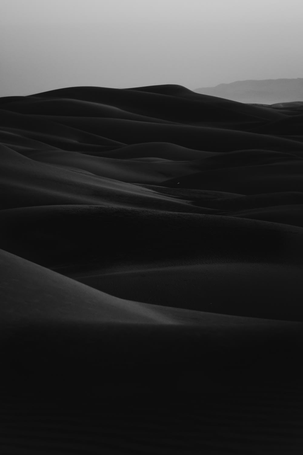 砂漠のグレースケール写真