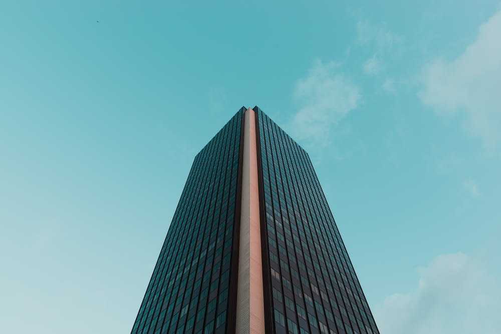 low angle black concrete tower
