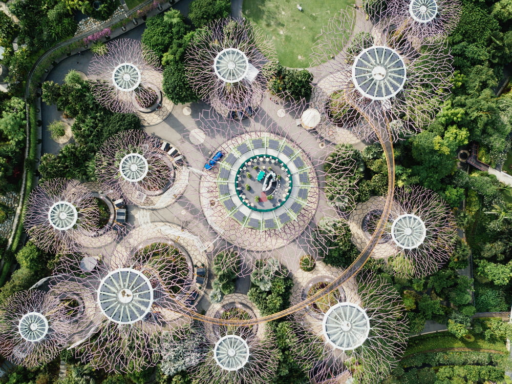 fotografia aérea de Supertree Groove, Singapura durante o dia