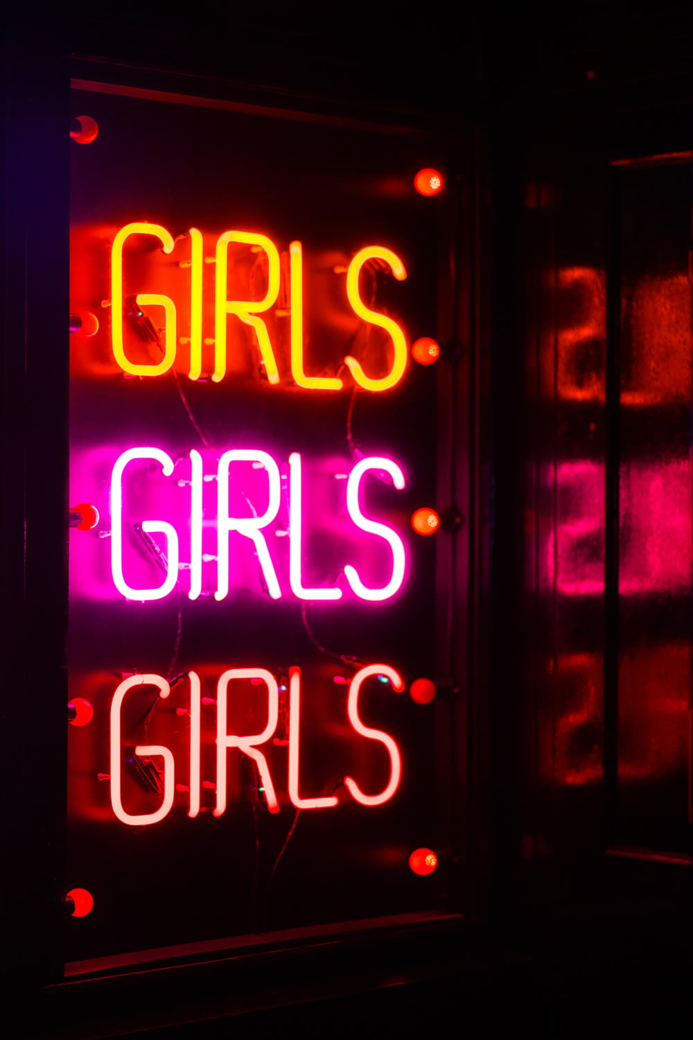 Meninas sinalização de luz neon