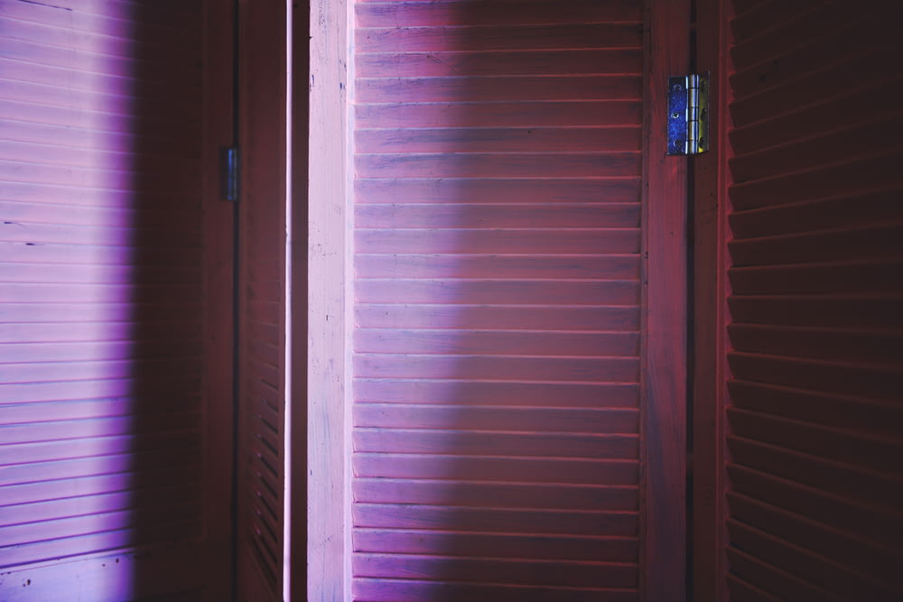pink wooden room divider