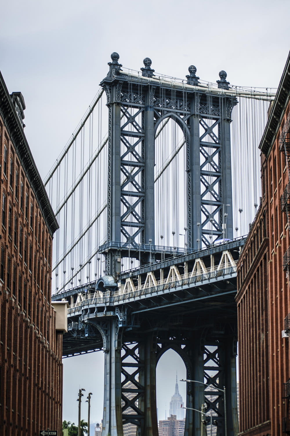 photo en contre-plongée du pont de Manhattan