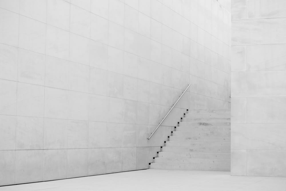 photography of white concrete stairs