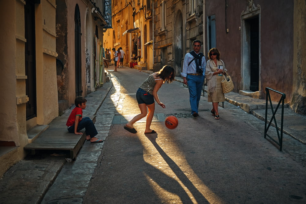 girl playing ball