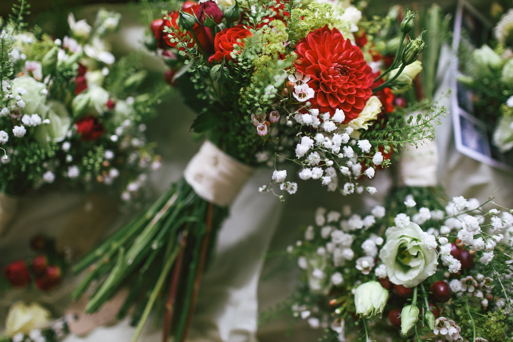 assorted flower bouquets