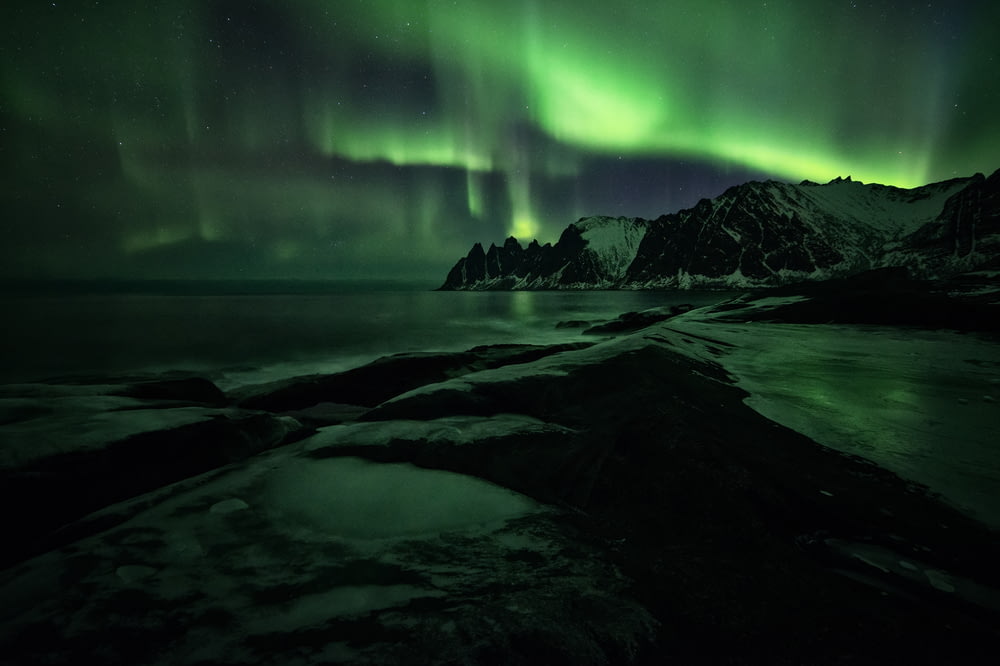 Northern Lights over mountain