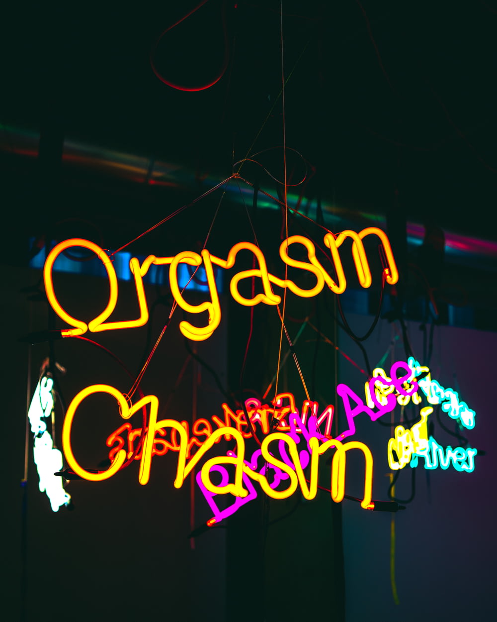 Orgasmo Chasm sinalização neon