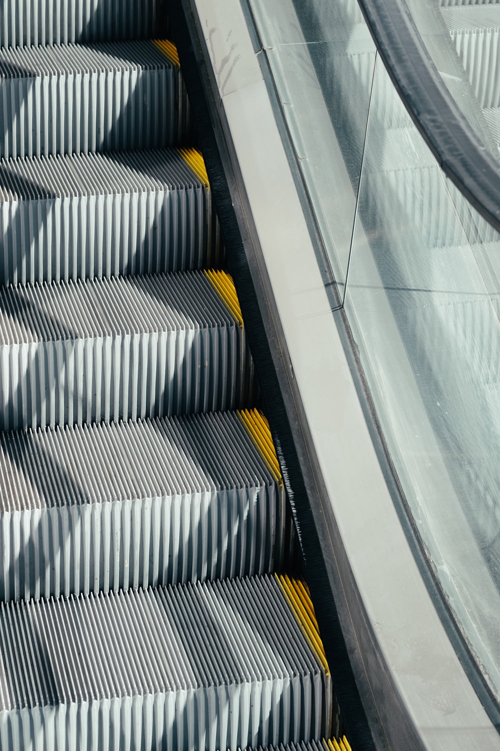 silver and black escalator