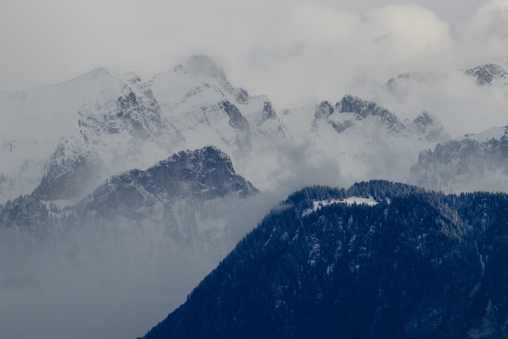 gray snow-covered mountain