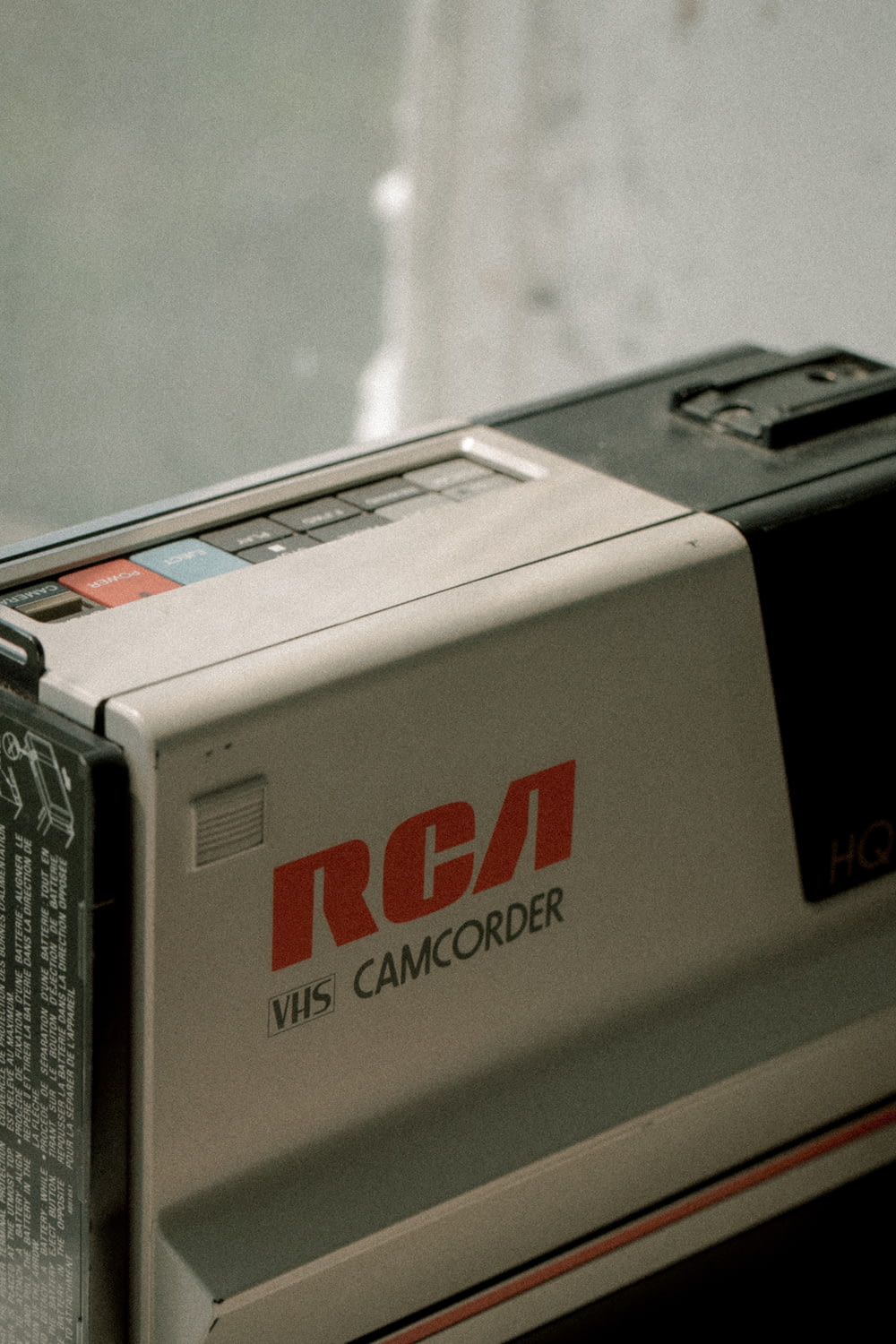 black and gray RCA camcorder