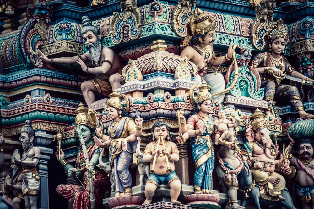 Gruppe von hinduistischen Gottheiten-Statuen