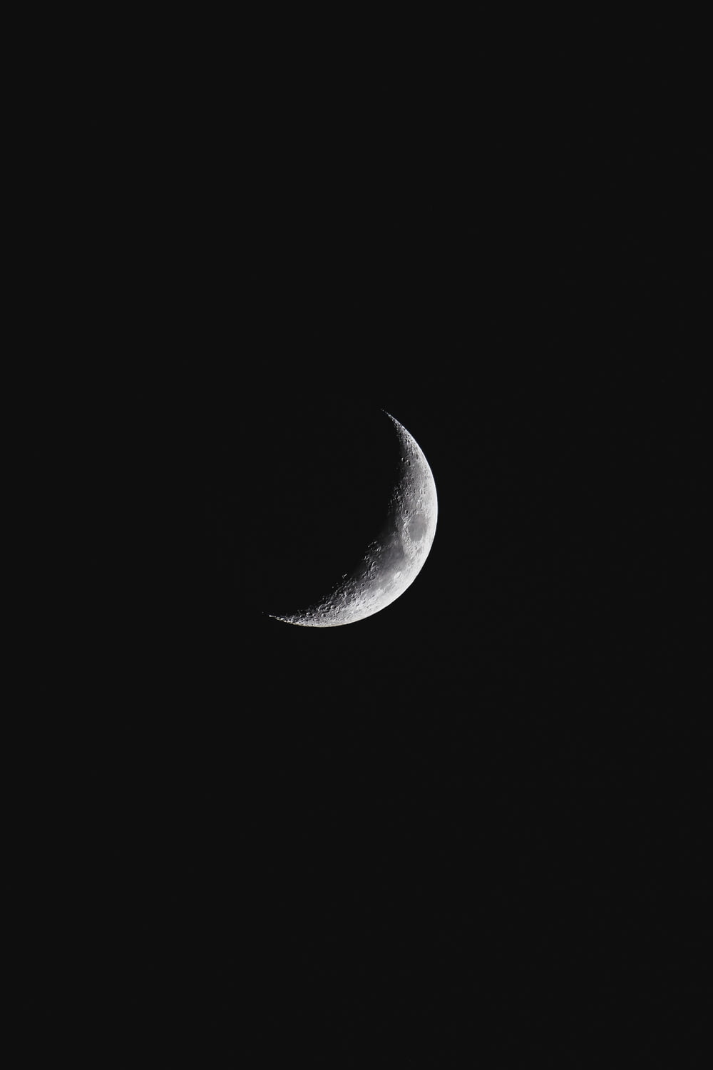 Photographie en gros plan du croissant de lune