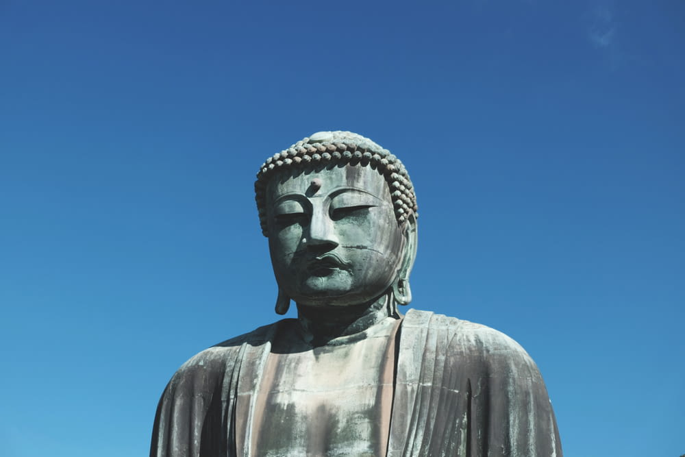 Gautama Buddha statue under clear blue sky
