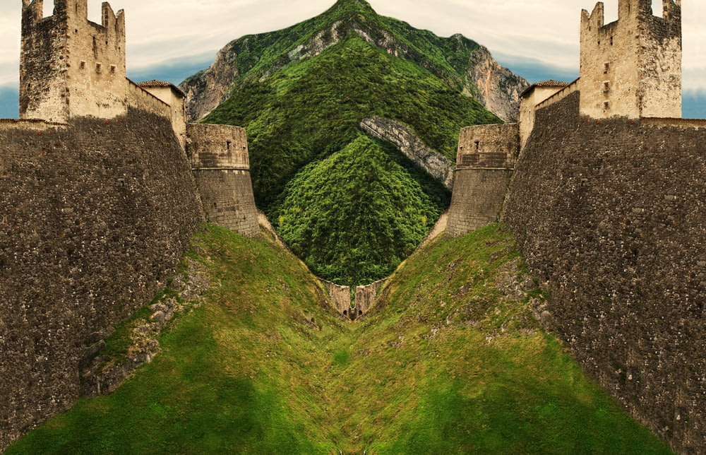 mirror photography of Great Wall of China