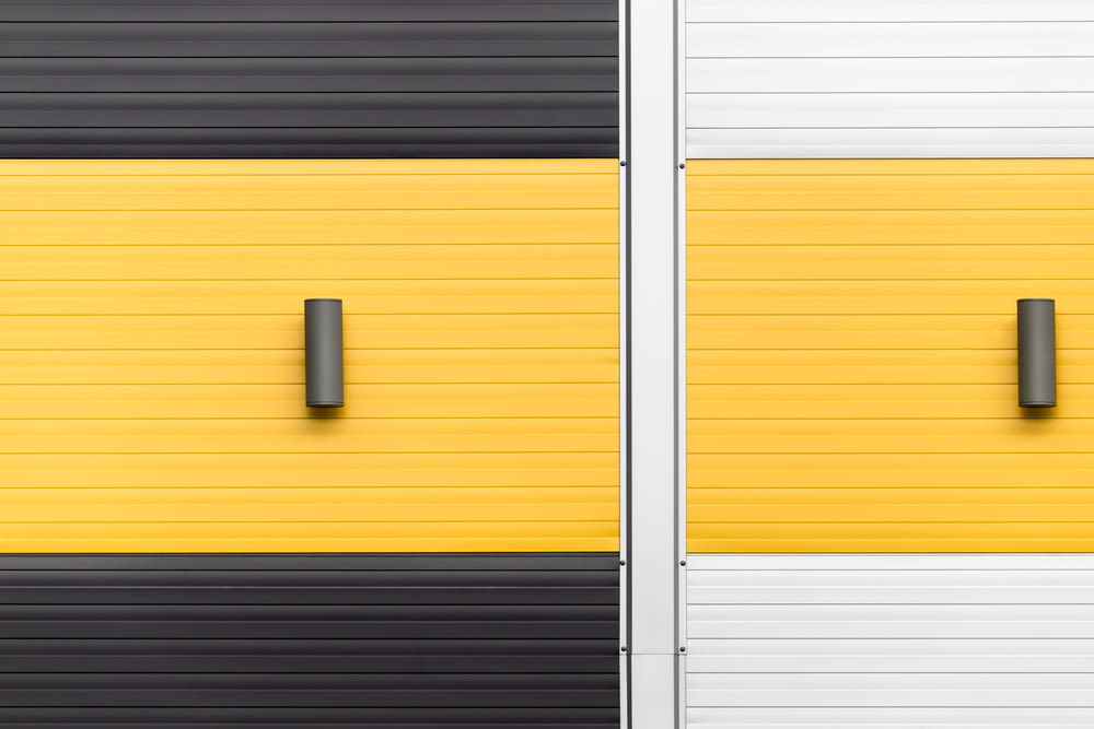 yellow, white, and black panels