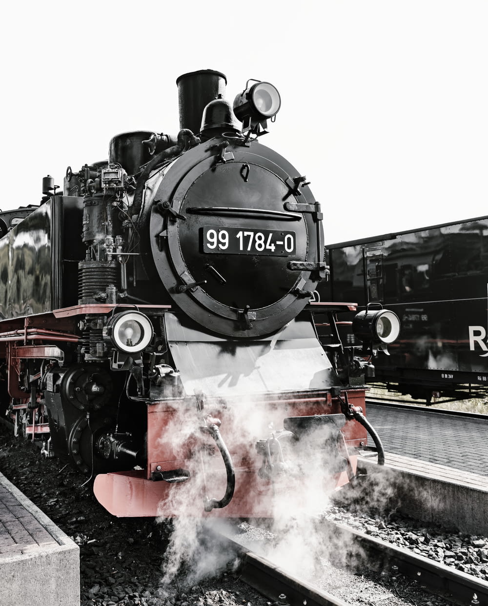 black steam engine train