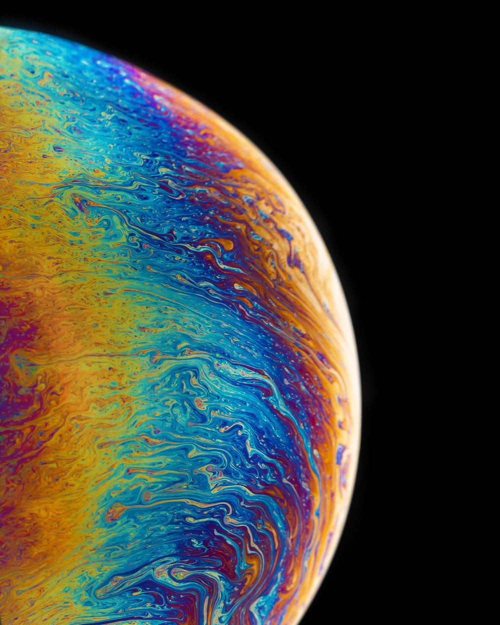 multicolored planet fluid painting