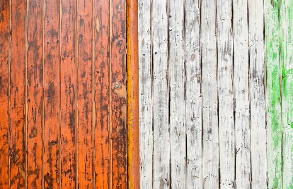 orange and white wall paint